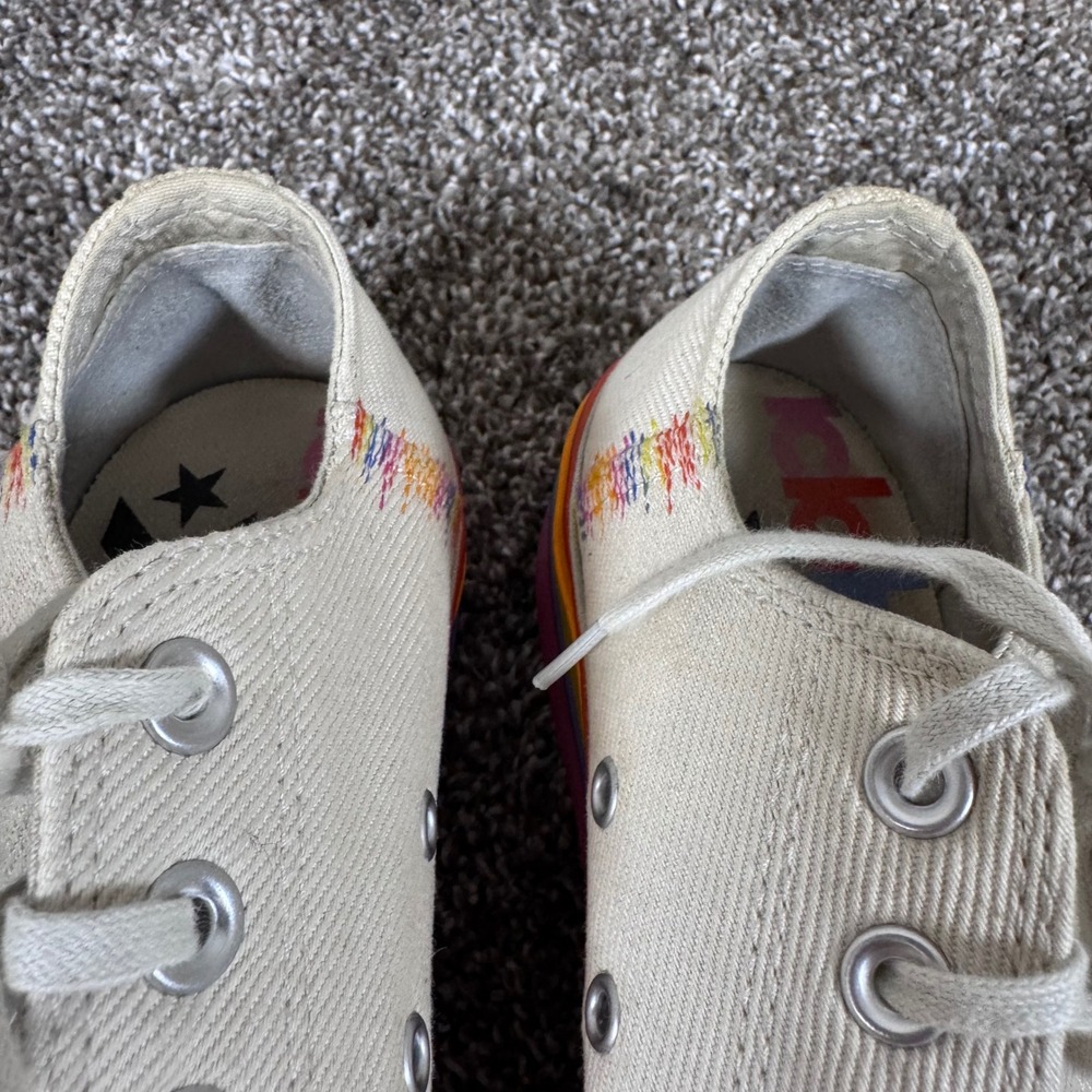 Converse Chuck Taylor All Star Lift Low Rainbow Pride Platform Sneakers 7.5 - Picture 8 of 10